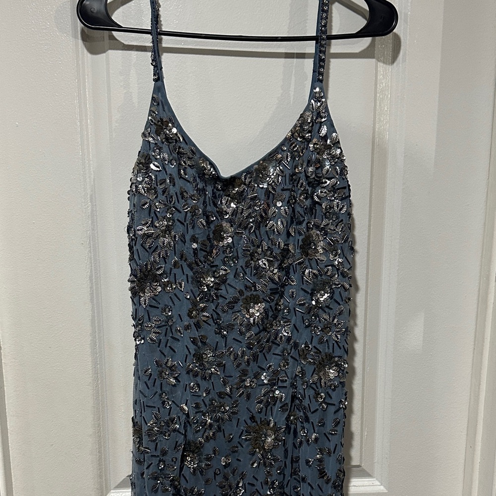 Mac Duggal Sequin Embellished Mini Dress - Blue